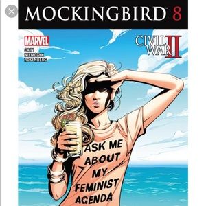 Ask me about my feminist agenda Marvel shirt